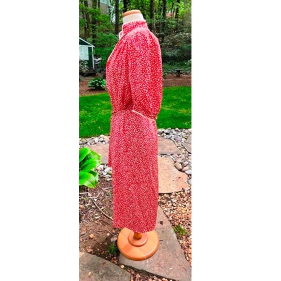 Authentic Vintage Valentino Studio Red White Dress By Jack Mulqueen Silk Unsized - Picture 2 of 9